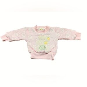 Vintage 80s 90s Pullover Bear Sweatshirt Baby Girl Size 3-6 mo Cuties By Judy